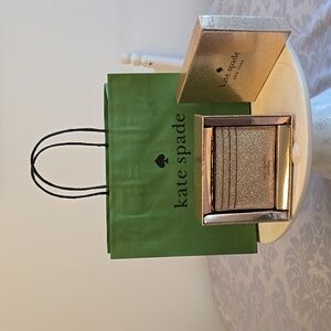 NIB NWT Kate Spade Boxed Gold Glitter Slim Cardholder with Shopping Bag